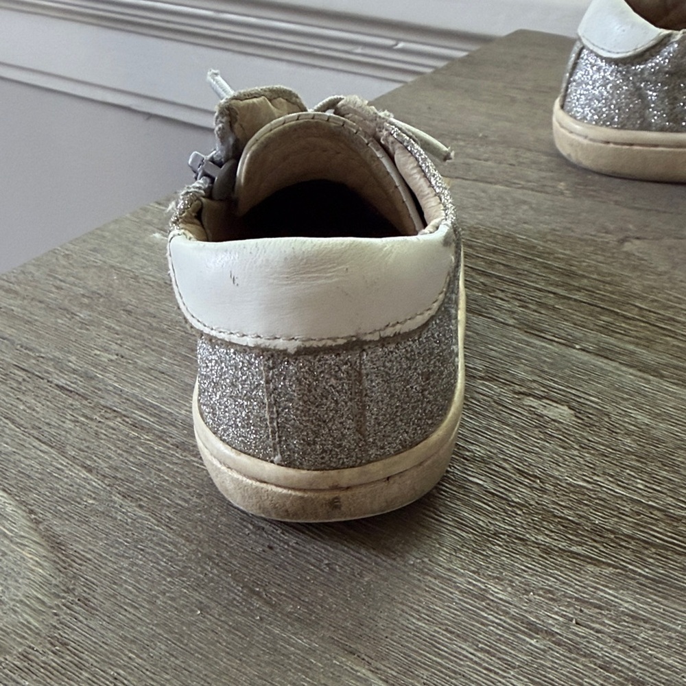 Old Soles Silver Glitter Sneakers with Pink Stripe - Picture 5 of 10